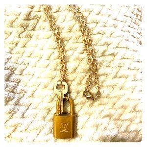 Louis Vuitton lock and key chain necklace